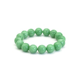 Genuine Green Angelite Round Smooth Stretchy Bracelet, 8mm/10mm/12mm, Sku#EF372