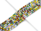 Mixed Color Glaze Rondelle Smooth Beads, 4mm, Sku#U1471