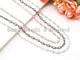 1 Foot/Yard-Clear CZ Pave Heart Shaped Beaded Chain-4mm Cubic Zirconia Beads-Silver Rose Gold Gunmetal-Bezel Rosary Chain, sku#E349