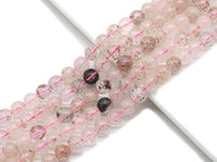 Genuine Pink Snowflake Phatom Round Smooth Beads, Sku#U1363