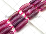 Natural Red Pink Agate Barrel Spacer Beads, Red Agate Spacer Beads, Tibetan Dzi Beads, 14x40mm, Sku#U1031