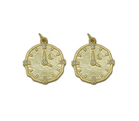 Gold CZ Clock Charm, Sku#LK684