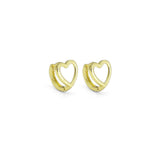CZ Gold Heart Huggie Earrings, Sku#LK902