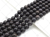 Genuine Rare Australian Black Opal Round Smooth Beads, 6mm/8mm/10mm High Quality Black Opal, Natural Opal, 15.5'' Full Strand, Sku#U1056
