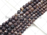 Quality Natural Coffee Fire Agate Faceted Round Beads, 8mm/10mm Fire Agate, Natural Agate, 15.5'' Full Strand, Sku#U1139