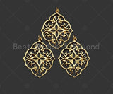 Gold Filled Filigree Flower Shape Pendant, 14K Gold Filled Picture Frame Charm, Necklace Bracelet Charm Pendant, 26x33mm, Sku#ZX21