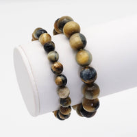 Golden Blue Tiger Eye Faceted Stretchy Bracelet, Sku#EF388