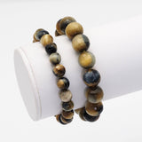 Golden Blue Tiger Eye Faceted Stretchy Bracelet, Sku#EF388
