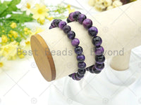 Natural Purple Tiger Eye Stretchy Bracelet