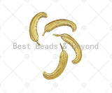 18k Dainty Gold Feather Shape Pendant, Earring Component,Necklace Bracelet Charm Pendant,12x31mm,Sku#Z1303