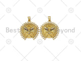 CZ Micro Pave Lion Head Shape Pendant,18K Gold Filled Lion Head Charm, Necklace Bracelet Charm Pendant, 27x25mm,Sku#LK414