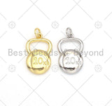 Kettlebell Shape Pendant/Charm,Gold/Silver 10KG Kettlebell Charm, Sku#L578