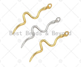 Dianty Snake Shape Pendant/Charm, Bracelet Necklace Cubic Snake Pendant Charm, Silver/Gold Tone,10x40mm,Sku#Z1256