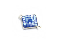 Natural Cobalt Shell Rhombus Shape Charm, 18x14mm, Sku#Z284