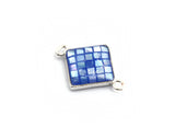 Natural Cobalt Shell Rhombus Shape Charm, 18x14mm, Sku#Z284