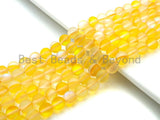 NEW COLOR!!! Spectrolite Yellow Quartz Matte, High Quality in Round 6mm/8mm/10mm/12mm, Aura Yellow Crystal, 15.5inch strand, SKU#U825