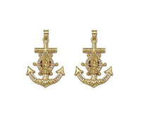 Gold CZ Virgin Mary Anchor Charm, Sku#LK711