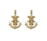 Gold CZ Virgin Mary Anchor Charm, Sku#LK711