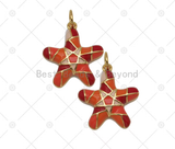 Colorful Enamel Five Point Star Shape Pendant,18K Gold Filled Star Charm, Necklace Bracelet Charm Pendant, Sku#Y559