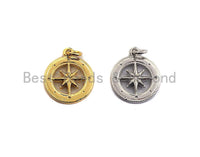 Hollow out North Star Compass Coin Pendant, Sku#Z432