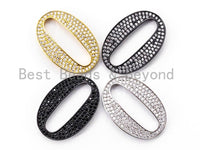 CZ Micro Pave Oval Ring Link Connector,Silver/Gold/Rose Gold/Gunmental Tone, Finding DIY Jewelry, 26x18mm, SKU#E301