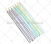 NEW Thin Enamel Box Chain Necklace, 16", Sku#EF75