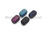 Large Colorful CZ Micro Pave Block Rectangle Beads, Sku#X146