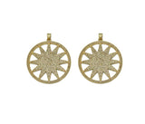 Gold CZ North Star Coin Charm, Sku#LK677