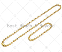 4mm Ball Necklace Bracelet, 17''/7'', Sku#LD71