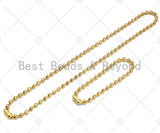 4mm Ball Necklace Bracelet, 17''/7'', Sku#LD71