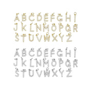 Gold Silver Pearl Initial Letter Charm, Persona...