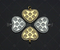 CZ Micro Pave North Star On SIlver Heart Shape Pendant, SKU#F1246