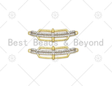CZ Micro Pave Bow and Arrow Shape Connector, 18K Gold Filled Bow and Arrow Charm, Necklace Bracelet Charm Pendant, 44x12mm, Sku#L619