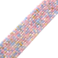 Genuine Morganite Rondelle Faceted Beads, 4x6mm, Sku#U1511