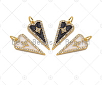 Gold Filled CZ North Star Triangle Charm, Sku#Z1358