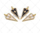 Gold Filled CZ North Star Triangle Charm, Sku#Z1358