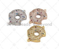 CZ Micro Pave Donut Ring Connector Beads, Donut Bite Ring Connector Charms, 18x24mm, sku#Y298