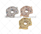 CZ Micro Pave Donut Ring Connector Beads, Donut Bite Ring Connector Charms, 18x24mm, sku#Y298