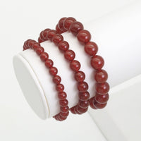 Carnelian Round Smooth Stretchy Bracelet, Sku#EF521