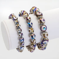 AB Mystic Evil Eye Agate Stretchy Bracelet, Sku#EF424