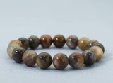 Natural Black Sunstone Round Smooth Stretchy Bracelet, Sku#EF132