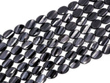 Quality Black Onyx Twisted Oval Faceted Beads 10x14mm 13x18mm 15x20mm Natural Gemtones, Black loose Beads, 15.5" Full Strand, SKU#Q20