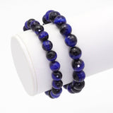 Royal Blue Tiger Eye Faceted Stretchy Bracelet, Sku#EF389