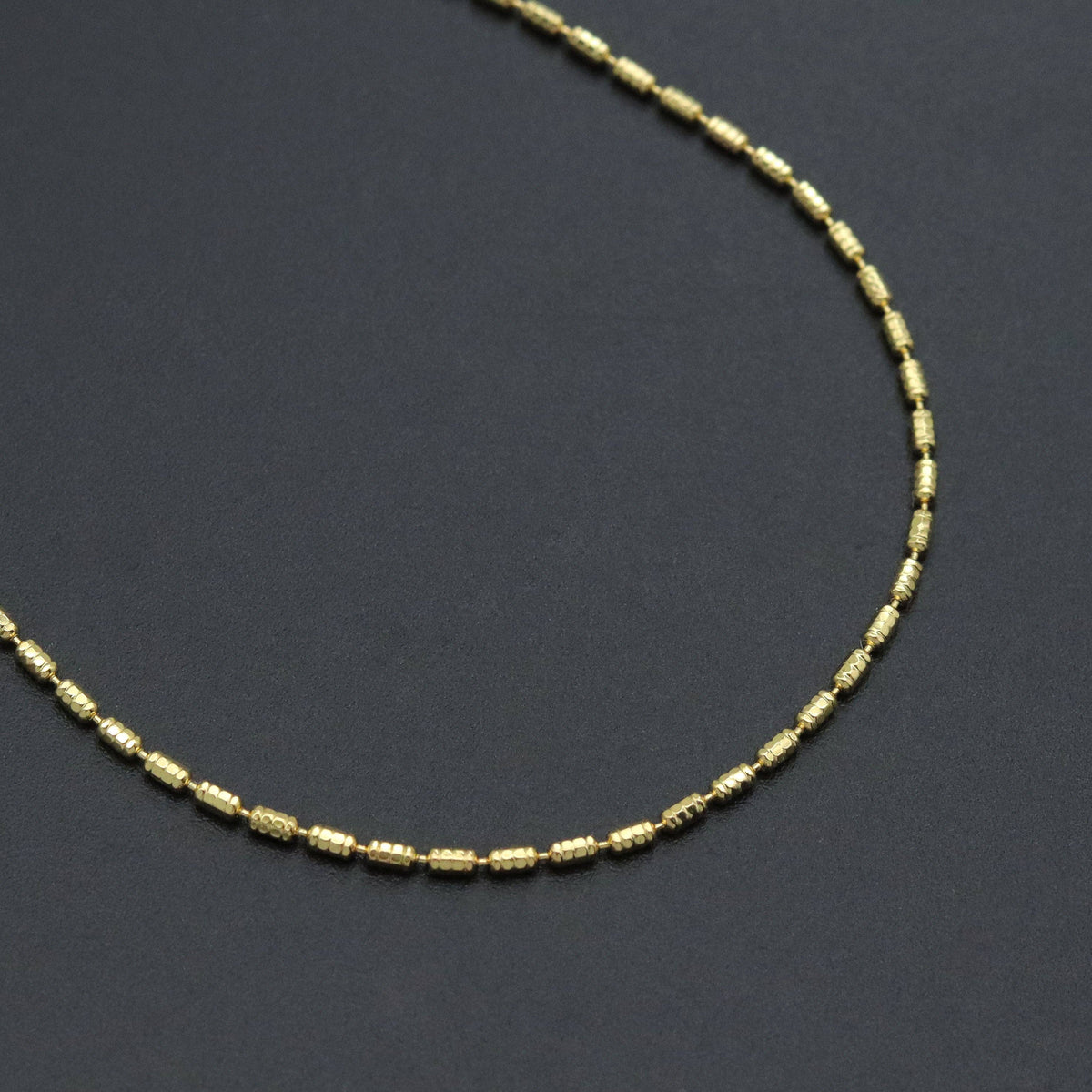 Gold Dainty Hammered Tube Link Adjustable Necklace, Sku#LD667 ...