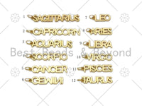 Constellation Word Shape Pendant/Charm, 18K Gold Filled Charm, Necklace Bracelet Charm Pendant,7x45mm,Sku#Z1367