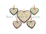 CZ Micro Pave Large Heart Pendant, Fuchsia Cz Pave Pendant, Fashion Jewelry Findings, Focal Charm, 21x21/33x35mm, sku#F688