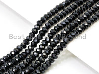 Quality Faceted Black Spinel Rondelle Beads 1x2mm/2x3mm/2x4m