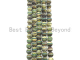 Green Matt Agate with One Line Round Smooth Beads, Sku#U929