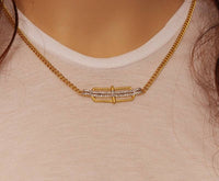 Bow and Arrow Cuban Chain Choker Neclace, sku#EF173