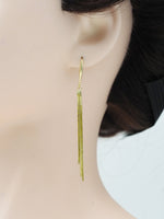 Gold Hook Tassels Earrings, Sku#Y765